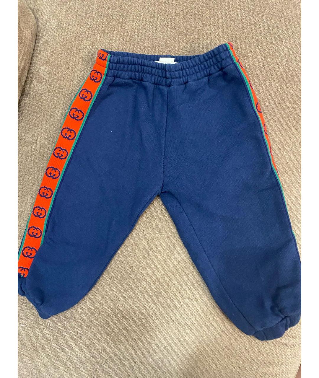 GUCCI Темно-синие хлопковые брюки и шорты, фото 5