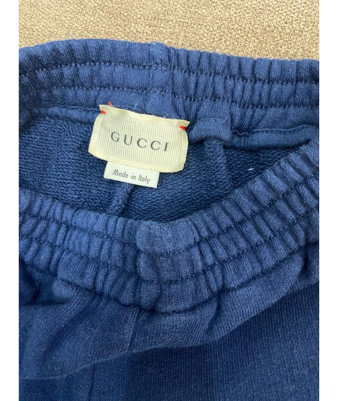 GUCCI Темно-синие хлопковые брюки и шорты, фото 3