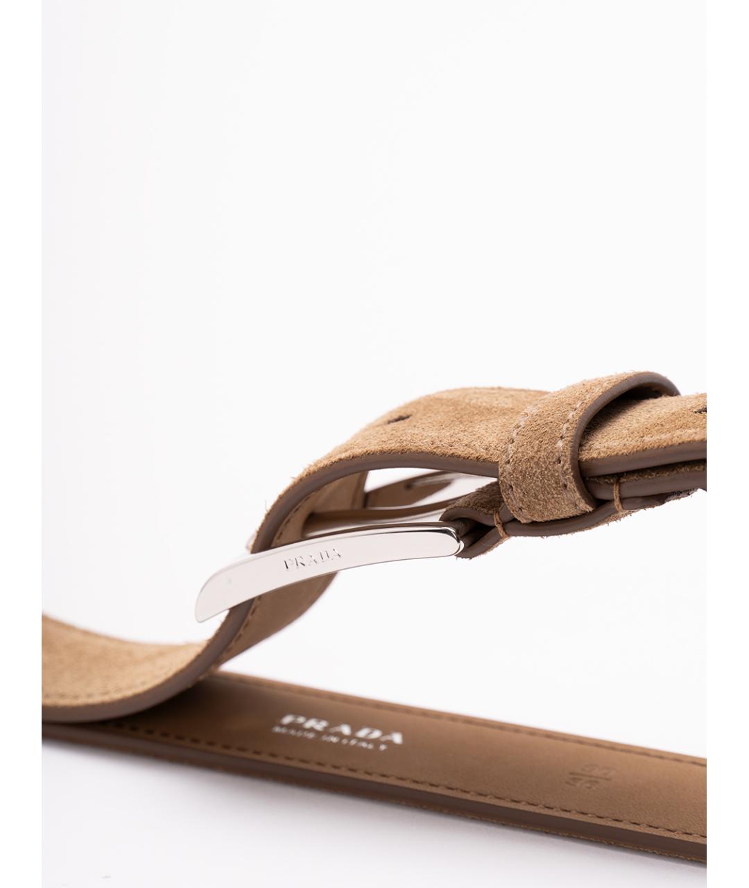 PRADA Бежевый замшевый ремень, фото 3