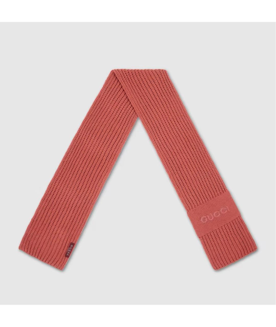 GUCCI Розовый шерстяной шарф, фото 2