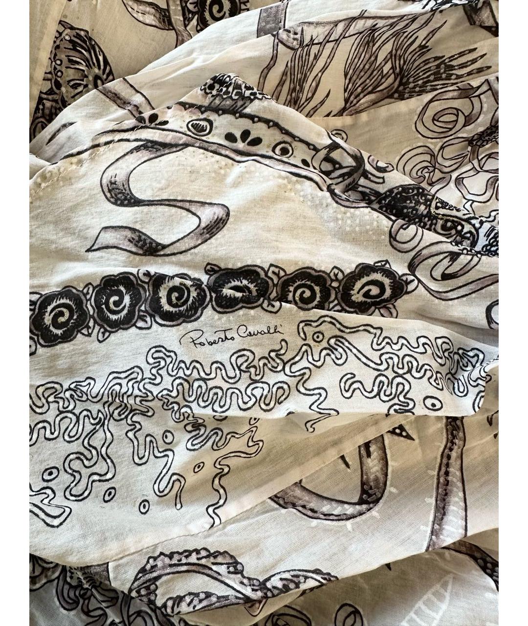 ROBERTO CAVALLI Бежевая хлопковая юбка мини, фото 5