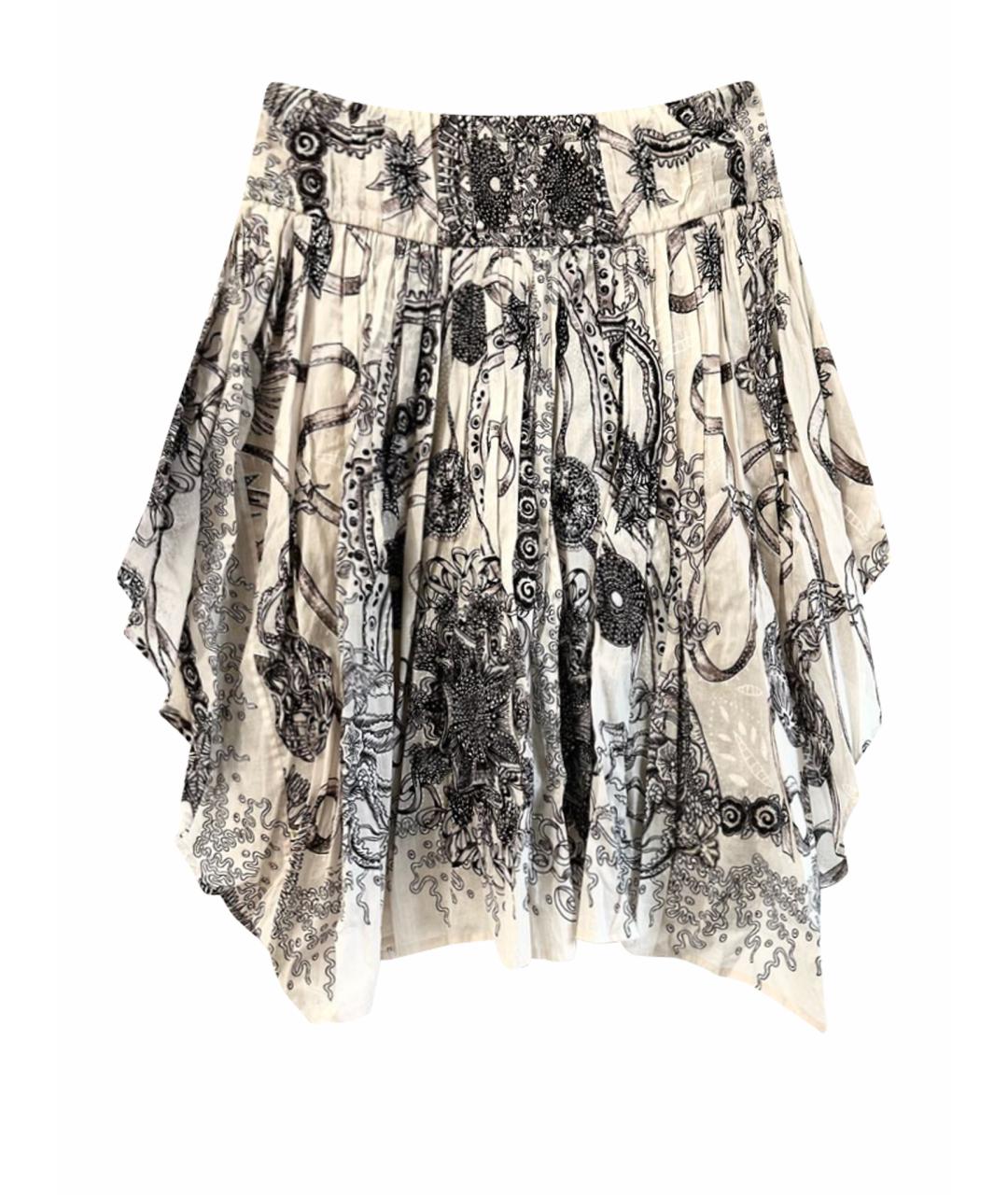 ROBERTO CAVALLI Бежевая хлопковая юбка мини, фото 1