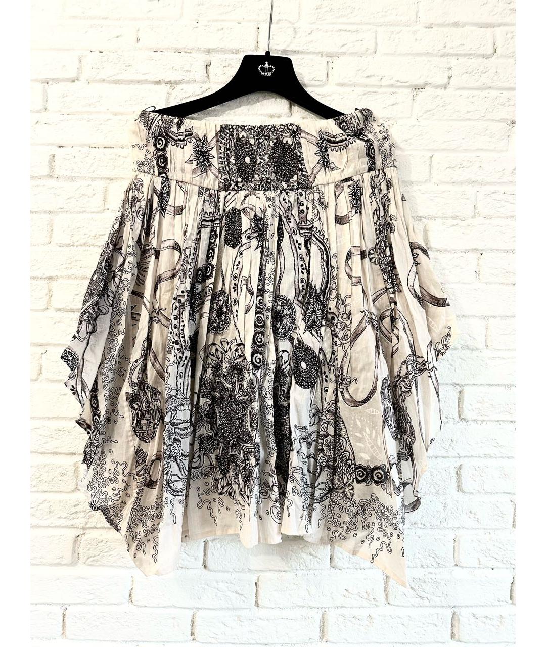 ROBERTO CAVALLI Бежевая хлопковая юбка мини, фото 8