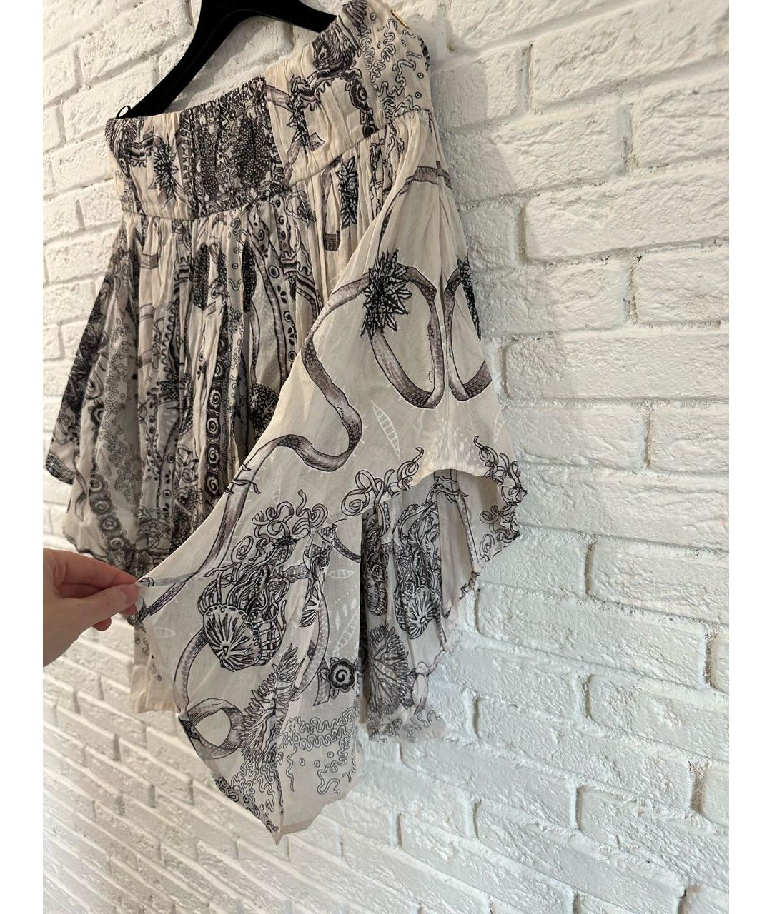 ROBERTO CAVALLI Бежевая хлопковая юбка мини, фото 6