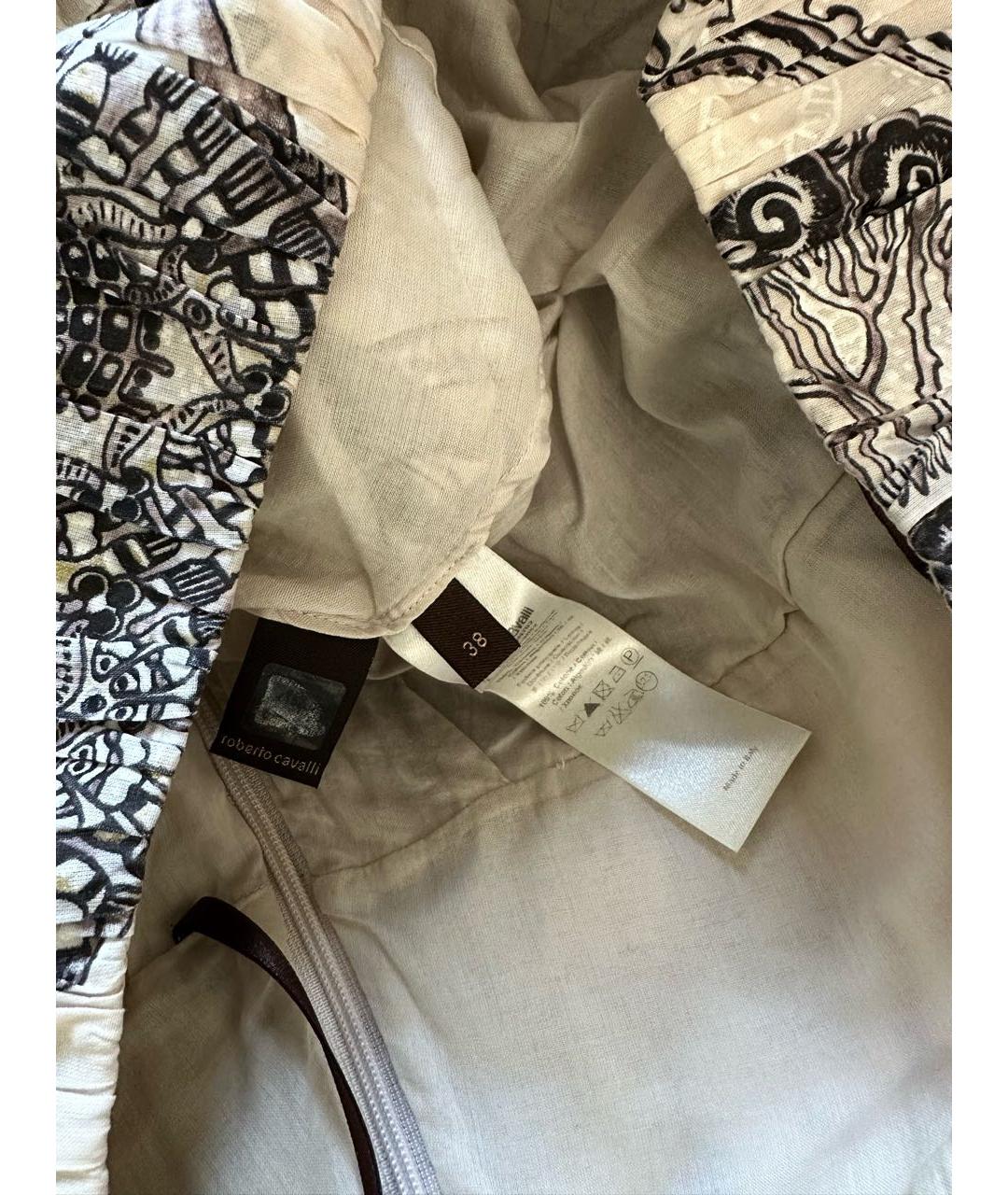 ROBERTO CAVALLI Бежевая хлопковая юбка мини, фото 4