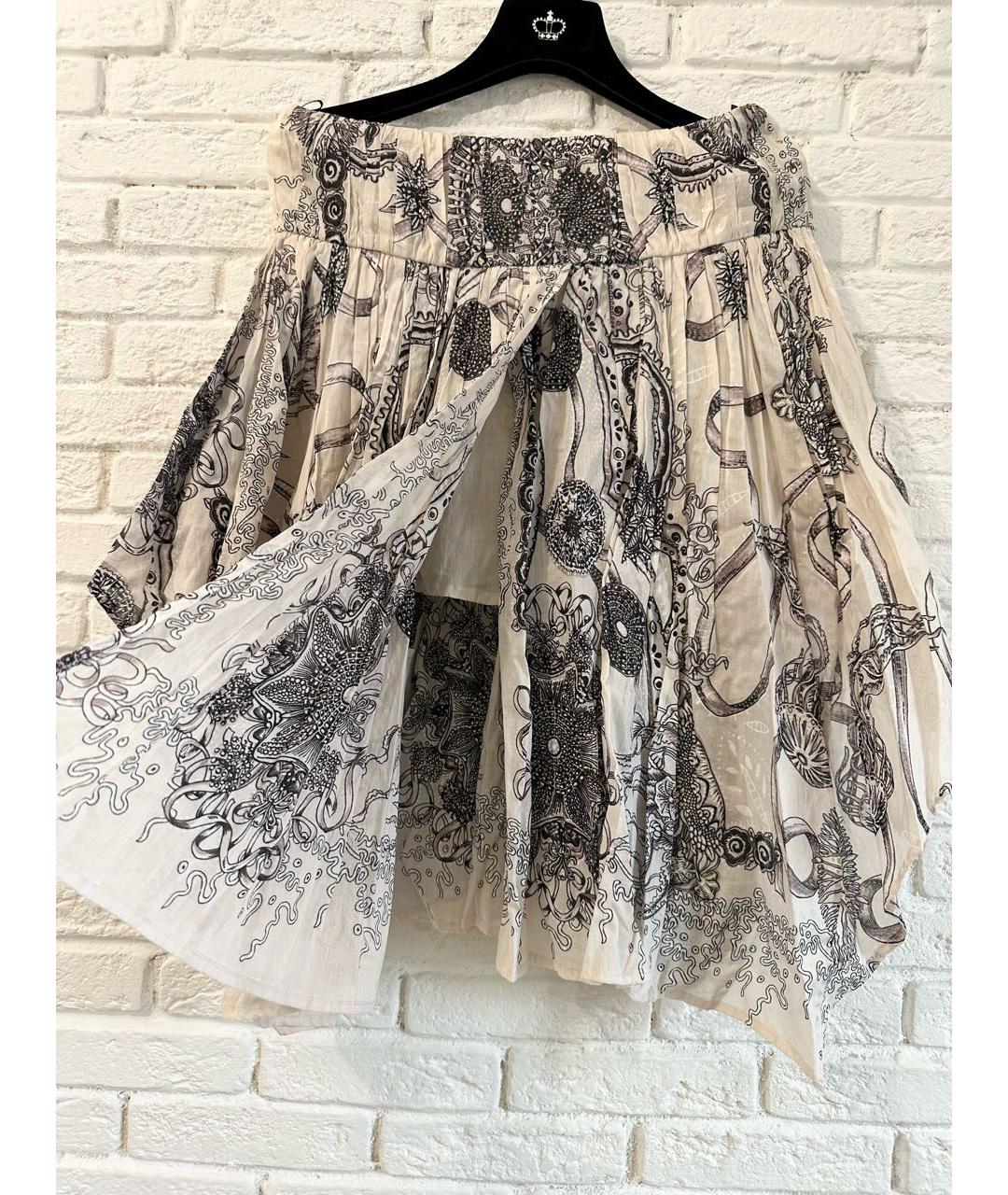 ROBERTO CAVALLI Бежевая хлопковая юбка мини, фото 2