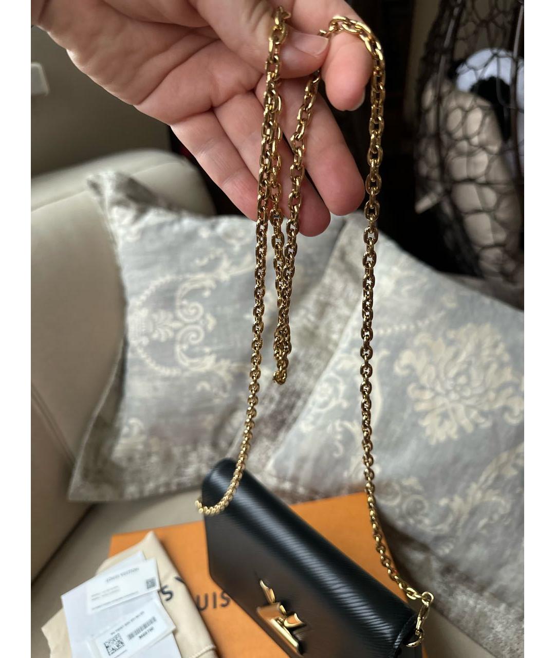 LOUIS VUITTON Черная кожаная сумка через плечо, фото 7