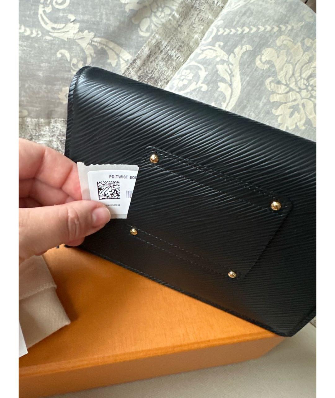 LOUIS VUITTON Черная кожаная сумка через плечо, фото 3