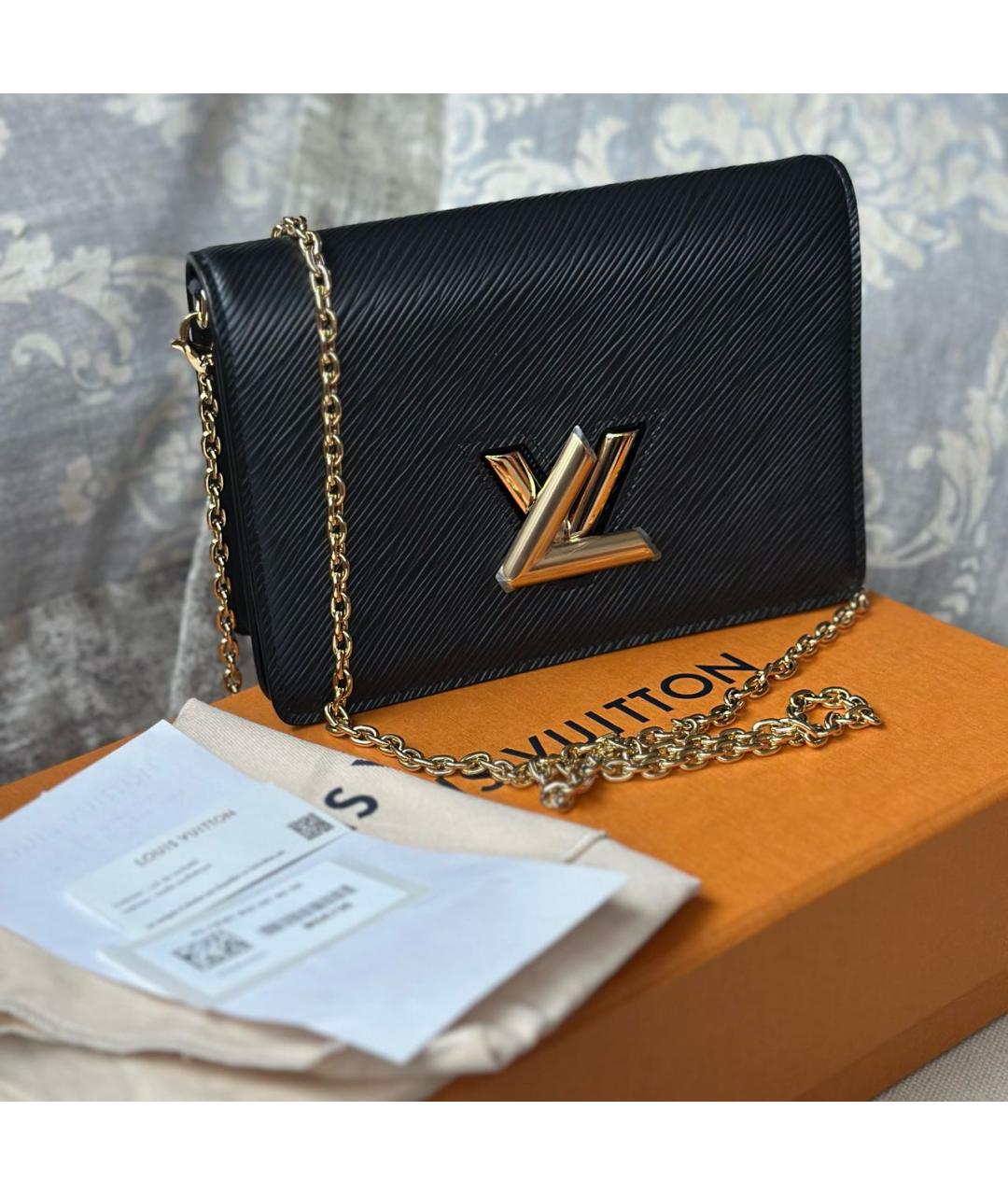 LOUIS VUITTON Черная кожаная сумка через плечо, фото 2