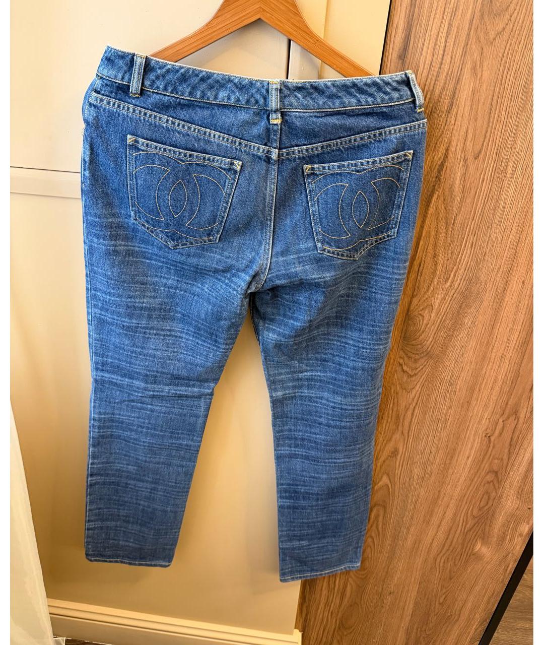 CHANEL Темно-синие хлопковые прямые джинсы, фото 2