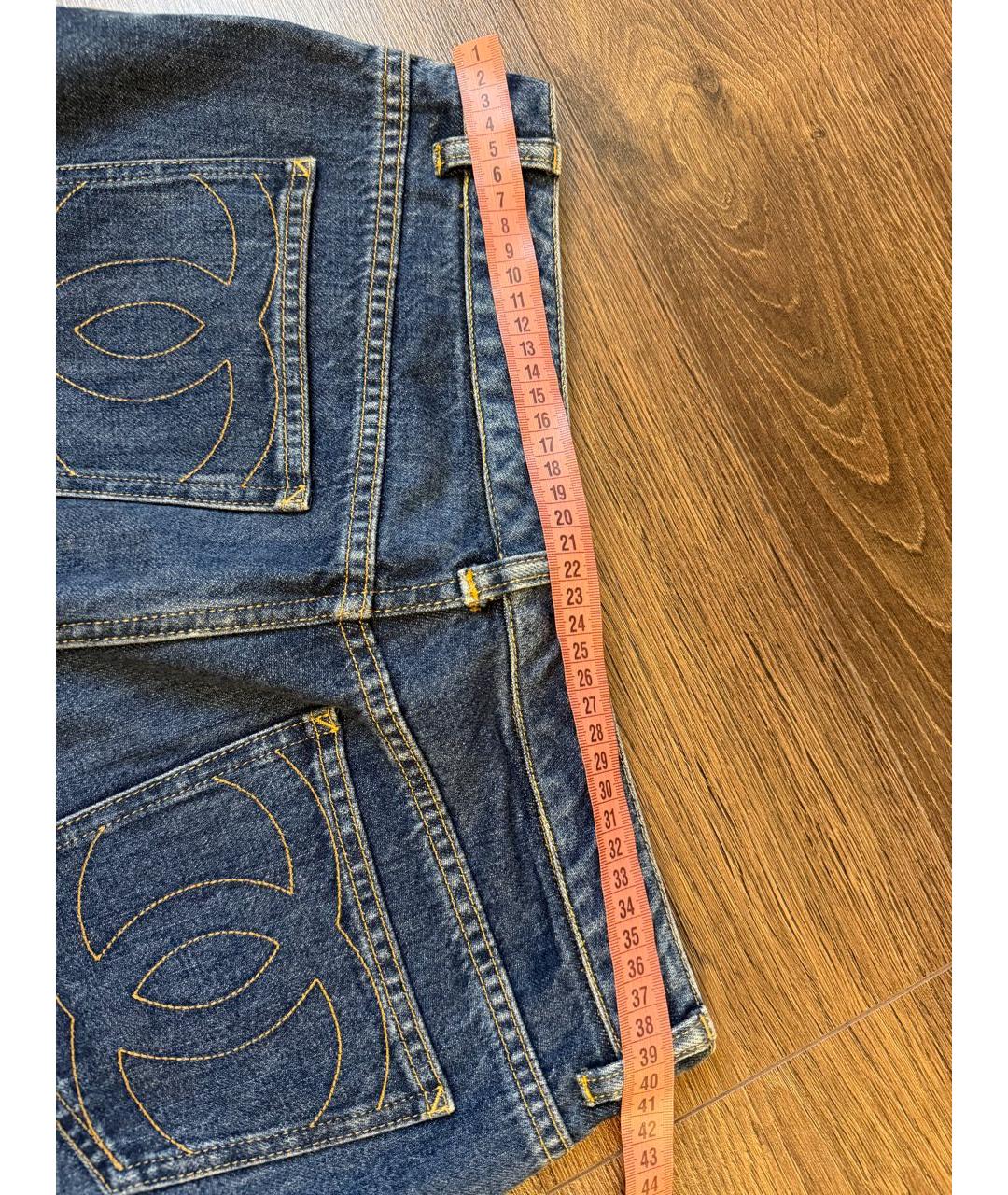 CHANEL Темно-синие хлопковые прямые джинсы, фото 6