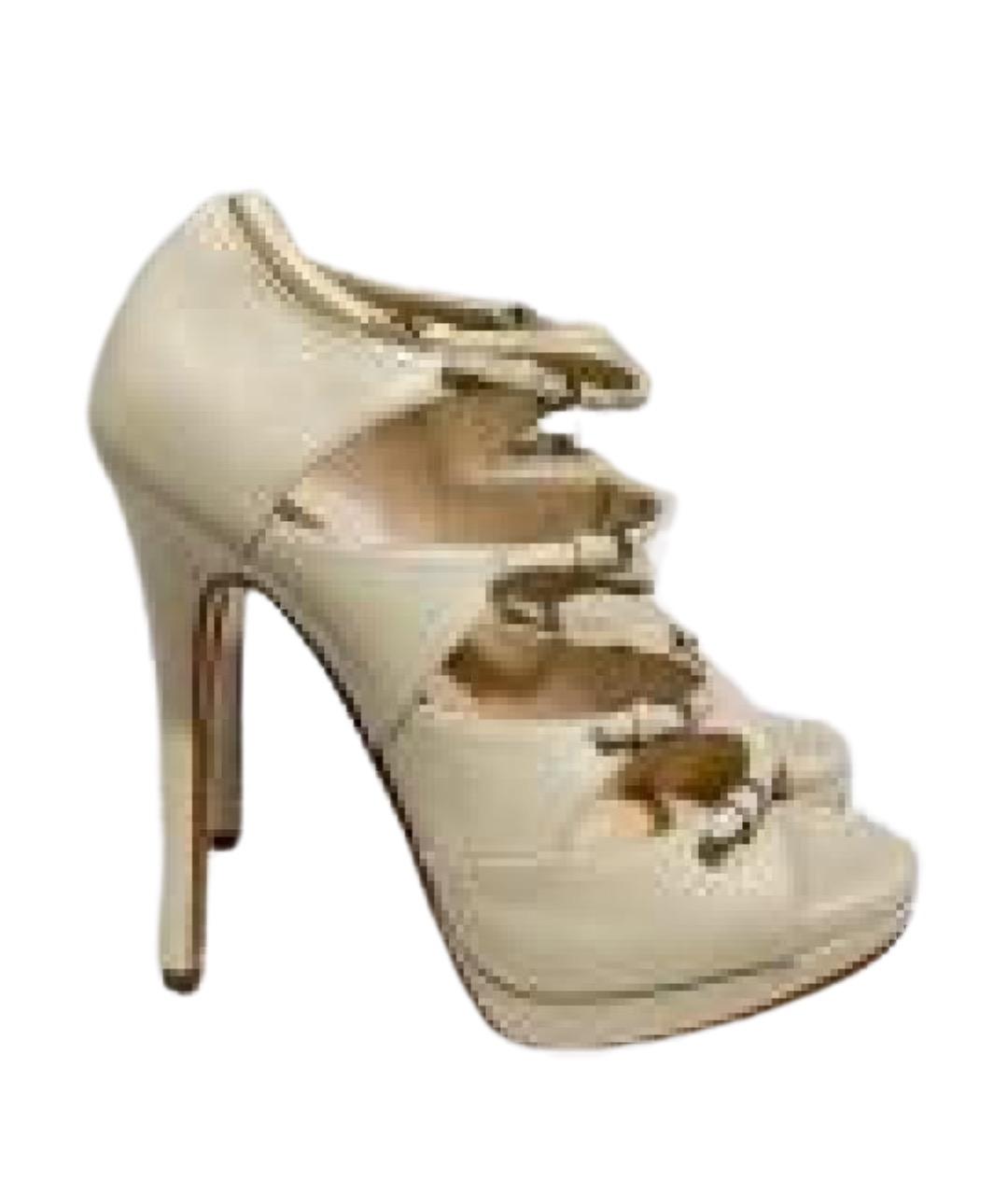 CASADEI Белые кожаные босоножки, фото 1