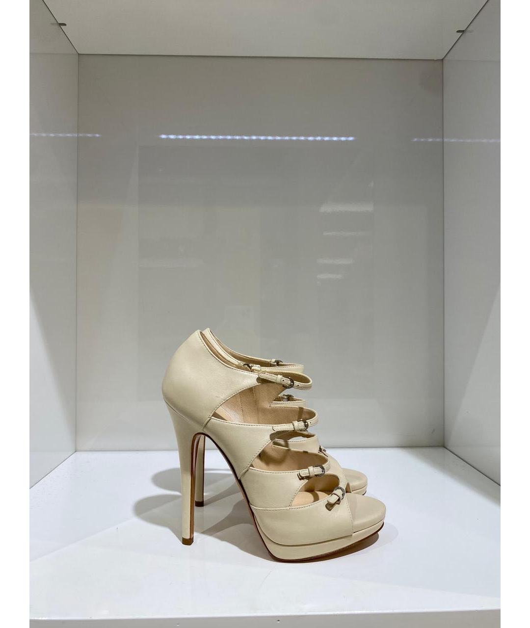 CASADEI Белые кожаные босоножки, фото 3