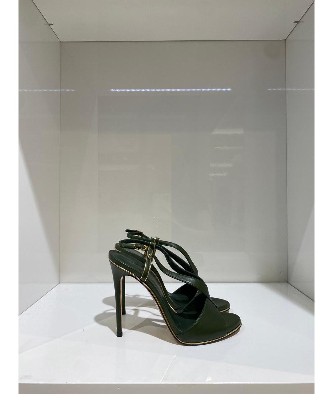 CASADEI Зеленые кожаные босоножки, фото 3