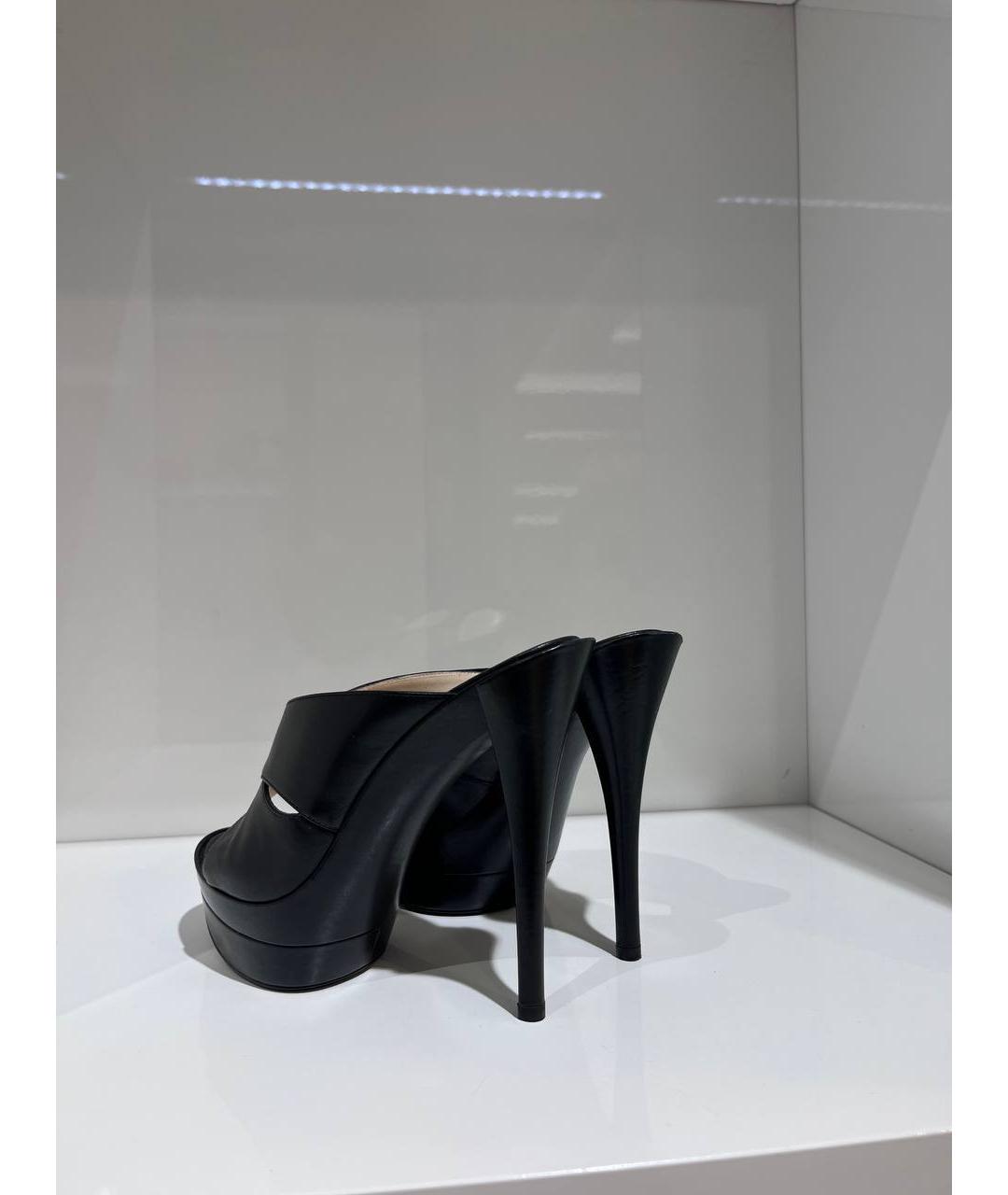 CASADEI Черные кожаные мюли, фото 3