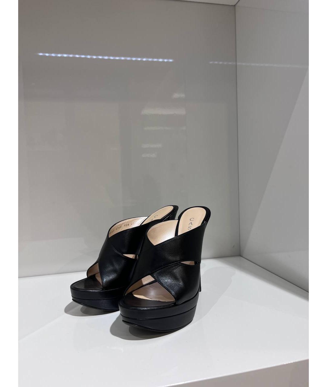 CASADEI Черные кожаные мюли, фото 2