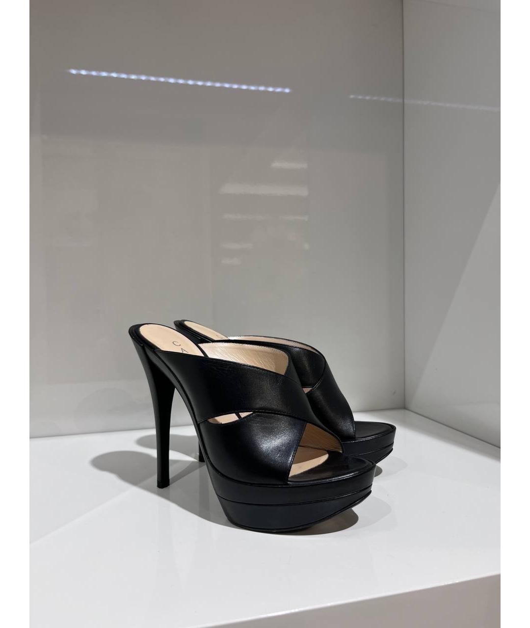 CASADEI Черные кожаные мюли, фото 4