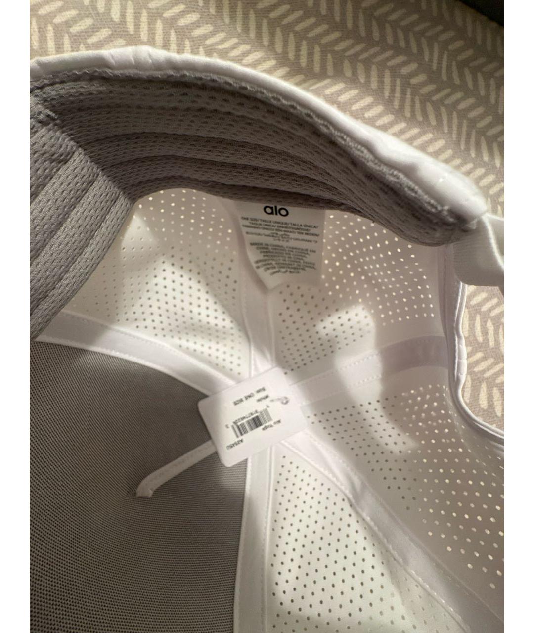 ALO YOGA Белая хлопковая кепка/бейсболка, фото 5