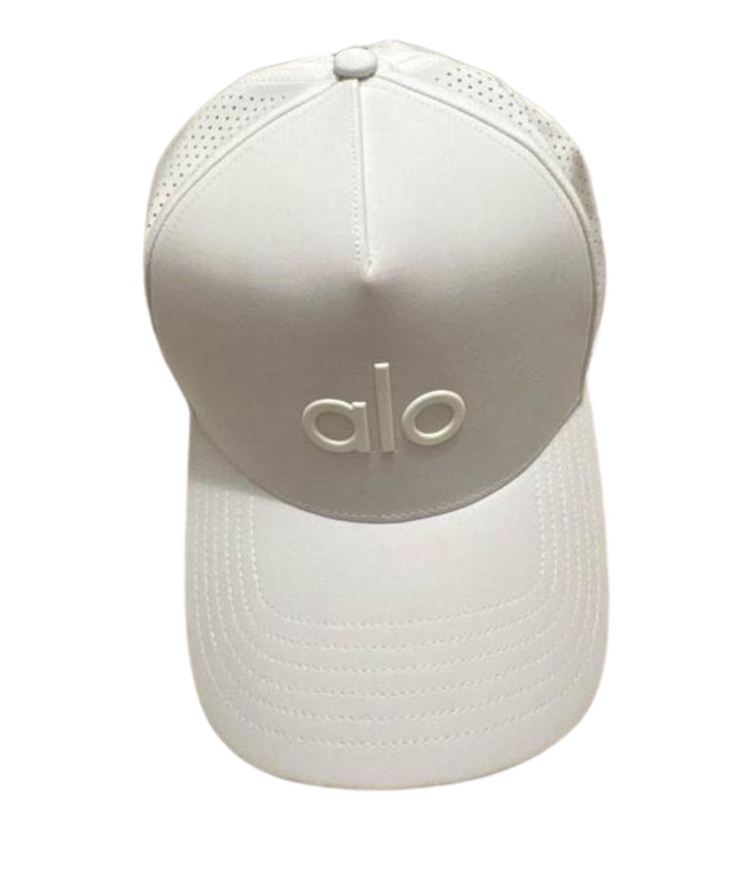 ALO YOGA Белая хлопковая кепка/бейсболка, фото 1
