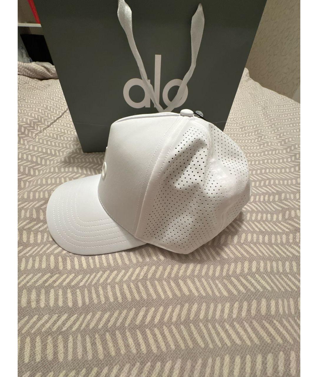 ALO YOGA Белая хлопковая кепка/бейсболка, фото 2