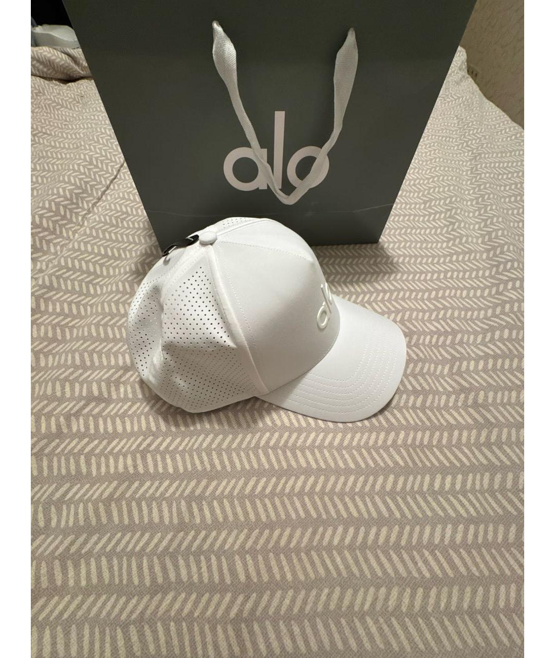 ALO YOGA Белая хлопковая кепка/бейсболка, фото 3