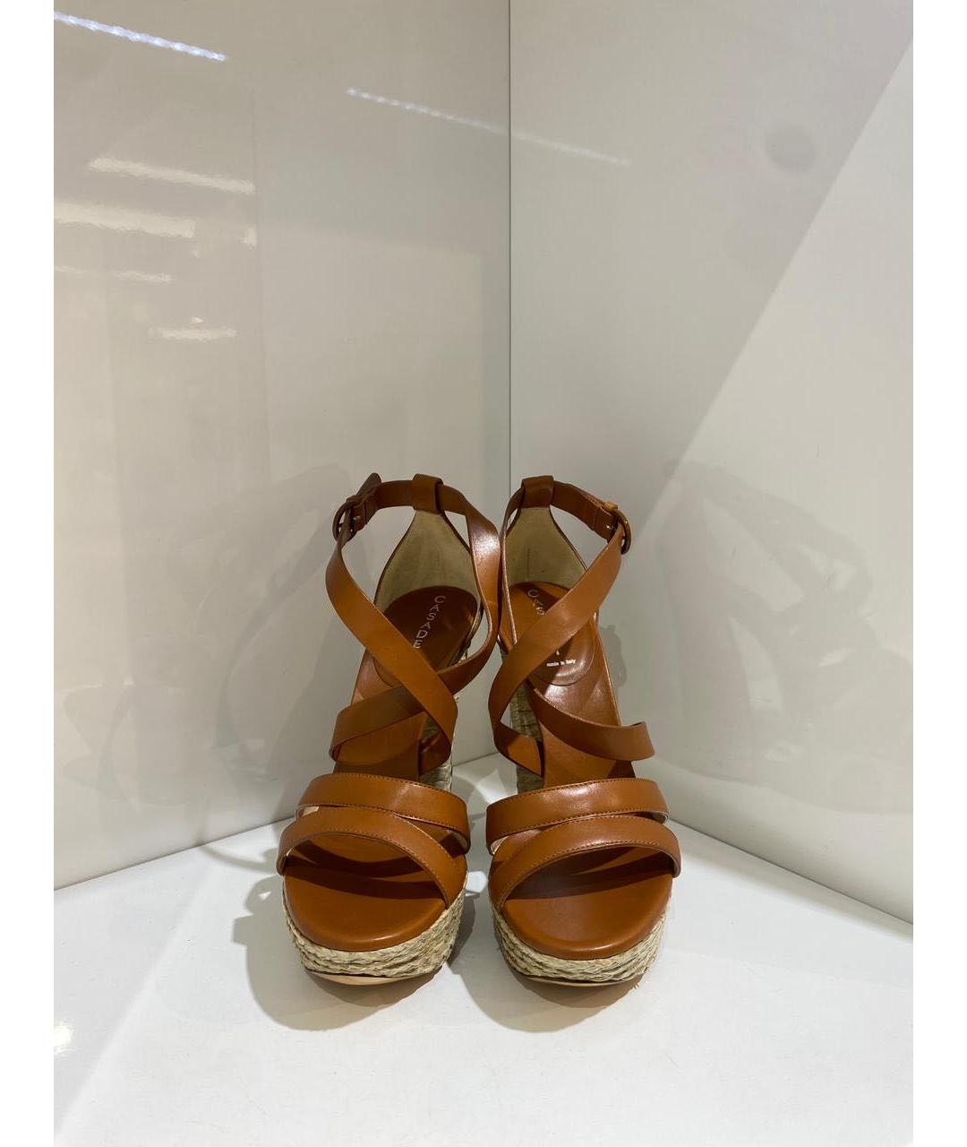 CASADEI Коричневые кожаные босоножки, фото 2