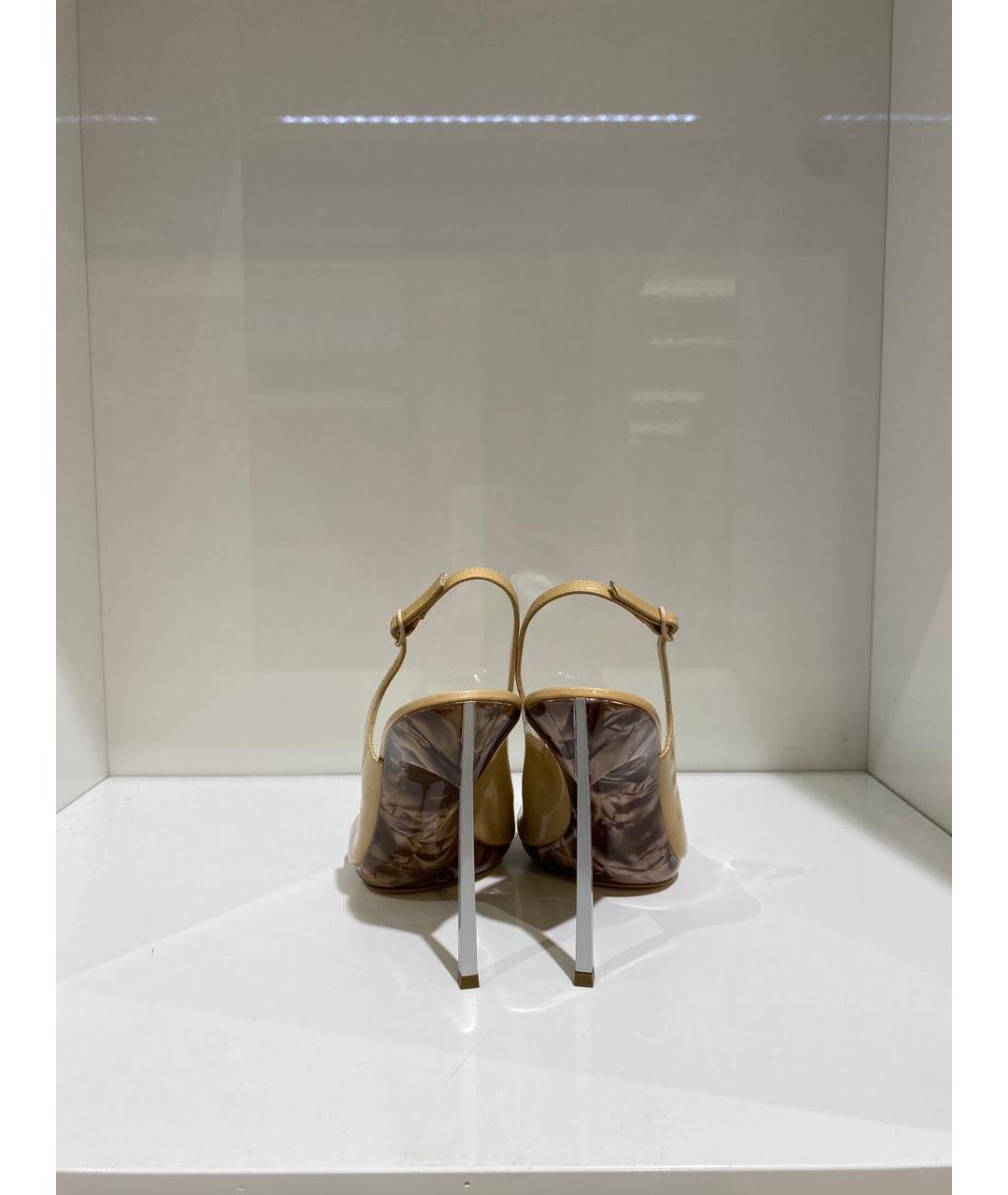 CASADEI Бежевые кожаные босоножки, фото 4