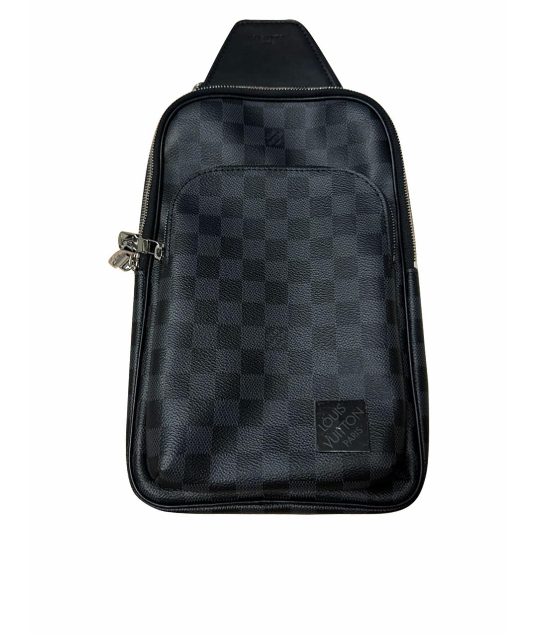 LOUIS VUITTON Черная кожаная сумка на плечо, фото 1