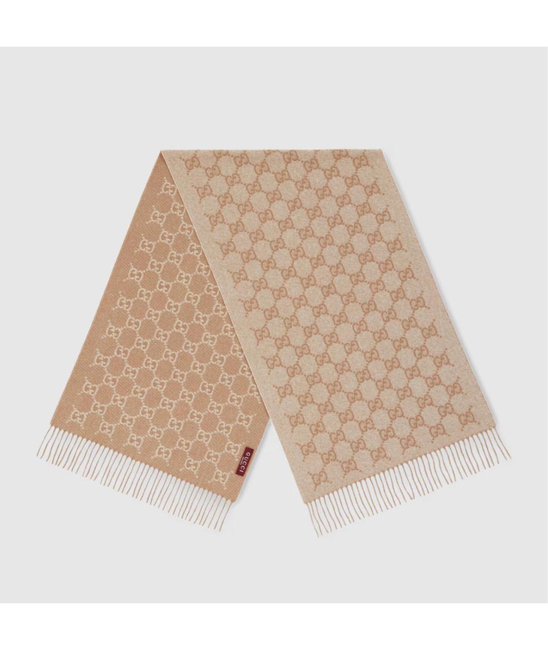 GUCCI Бежевый кашемировый шарф, фото 2