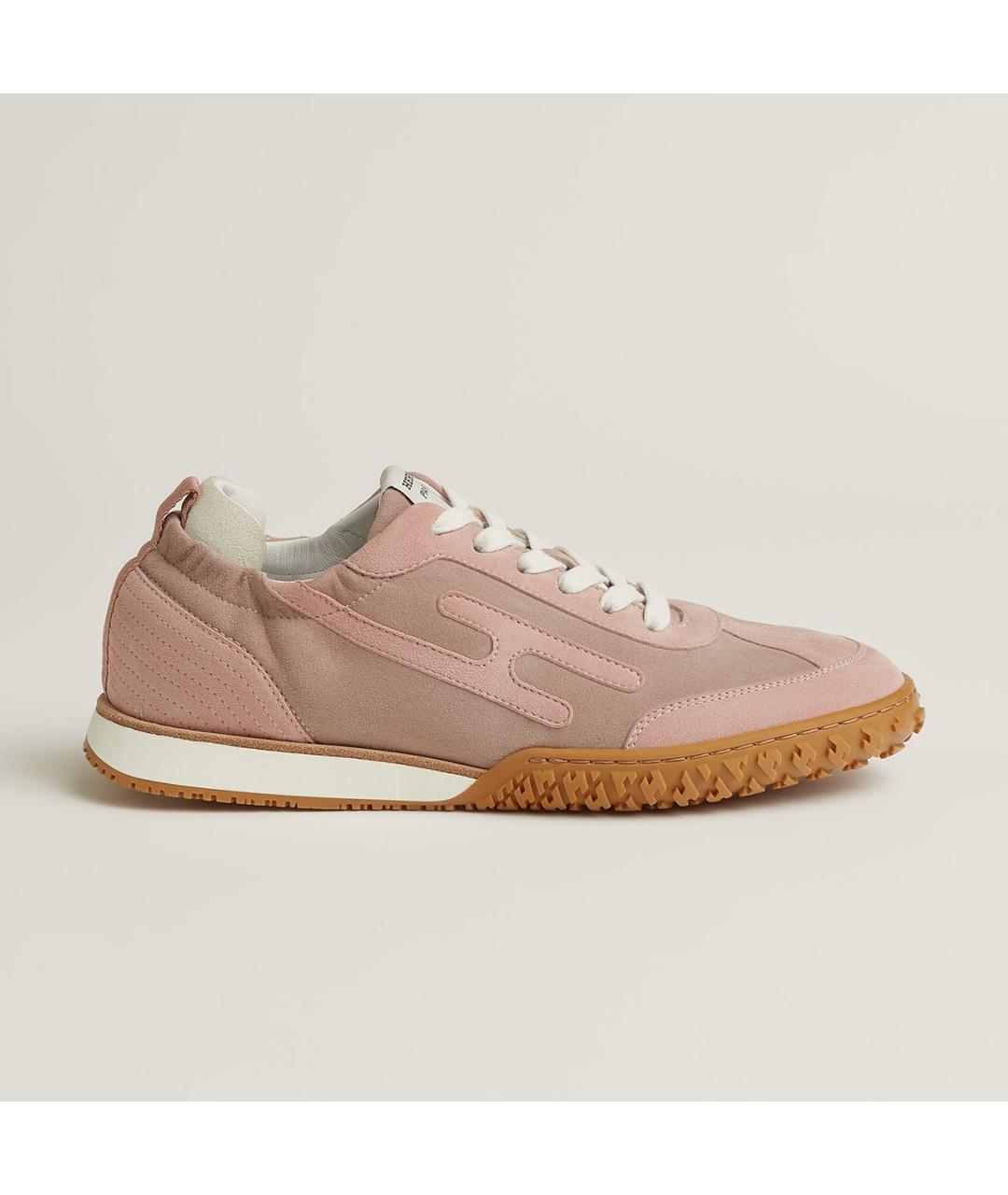 HERMES Розовые замшевые кроссовки, фото 7