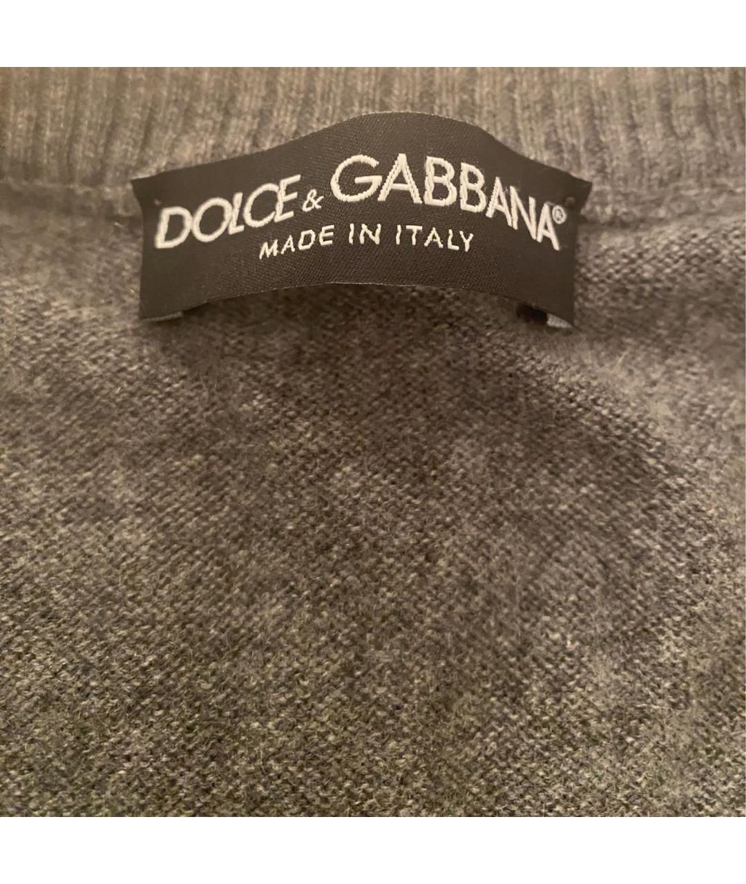 DOLCE&GABBANA Серый кашемировый кардиган, фото 3