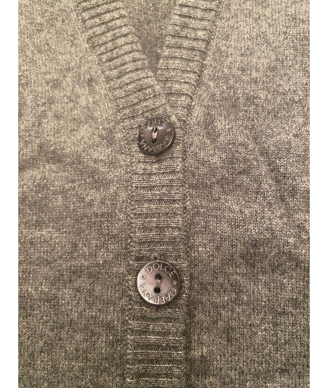 DOLCE&GABBANA Серый кашемировый кардиган, фото 4