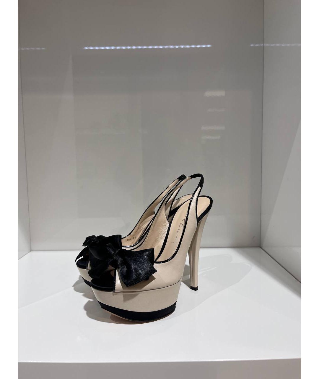 CASADEI Бежевые кожаные босоножки, фото 2