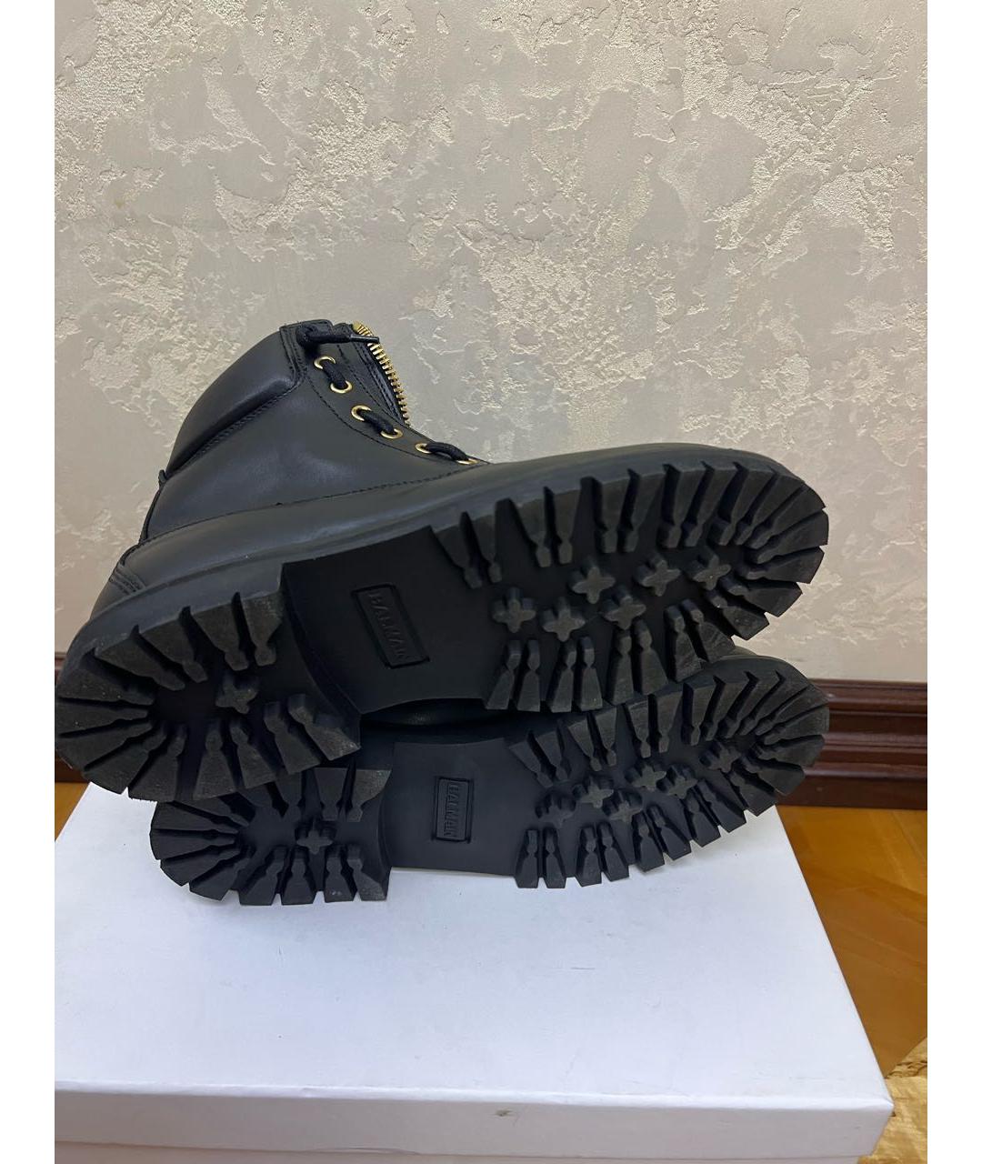 BALMAIN Черные кожаные ботинки, фото 3