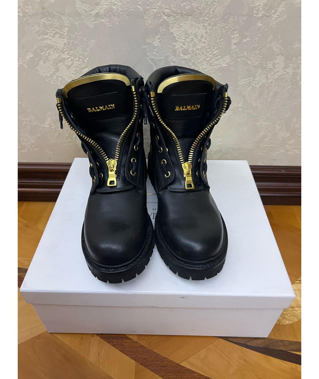 BALMAIN Черные кожаные ботинки, фото 2