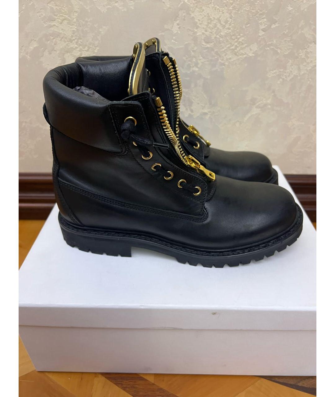 BALMAIN Черные кожаные ботинки, фото 4