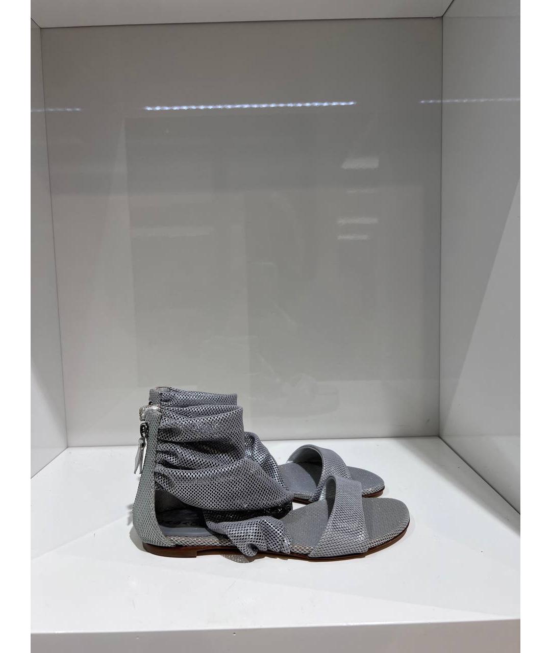 CASADEI Серебряные кожаные сабо, фото 3