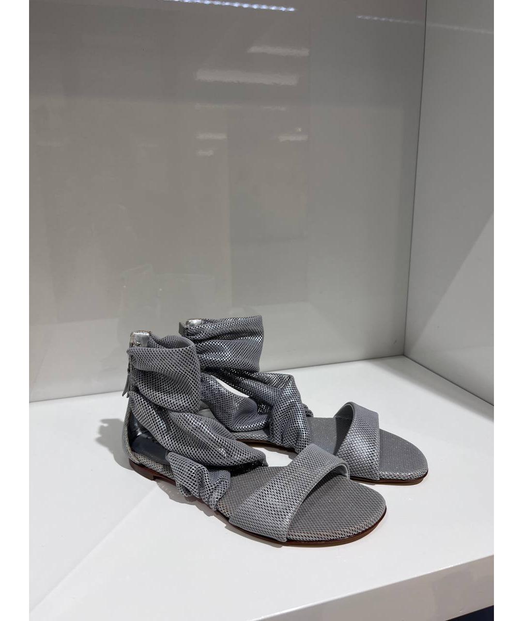 CASADEI Серебряные кожаные сабо, фото 2