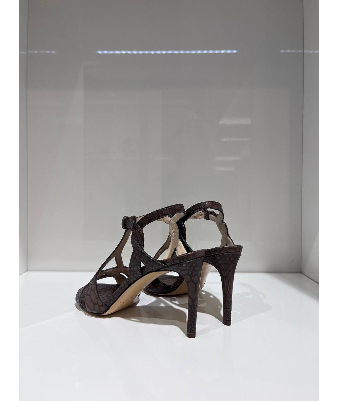 CASADEI Коричневые кожаные босоножки, фото 3