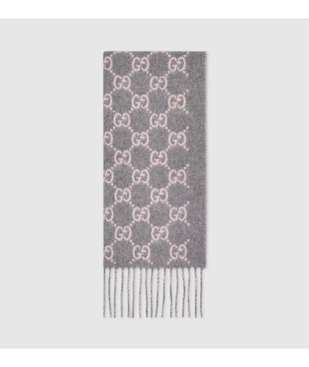 GUCCI Серый кашемировый шарф, фото 4