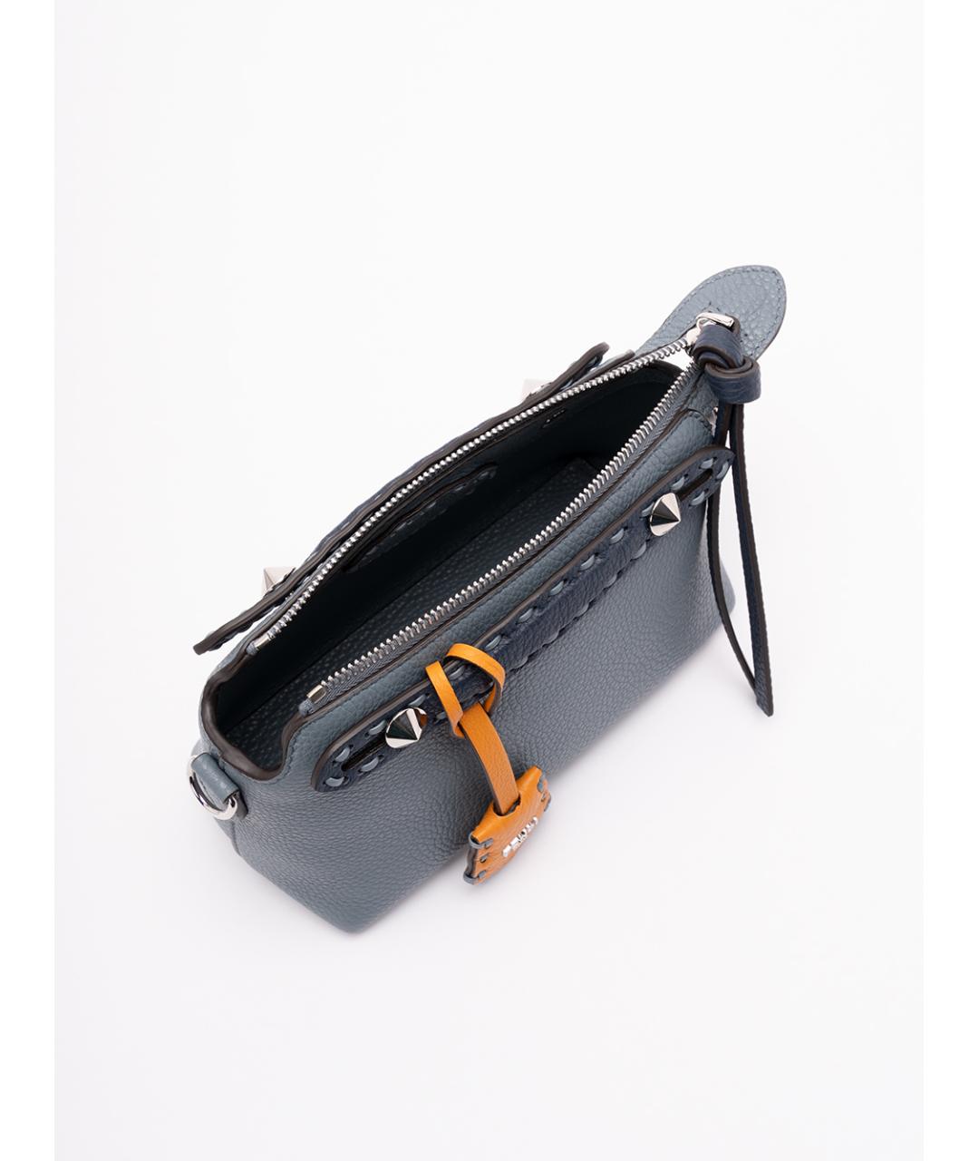 FENDI Голубая кожаная сумка через плечо, фото 3