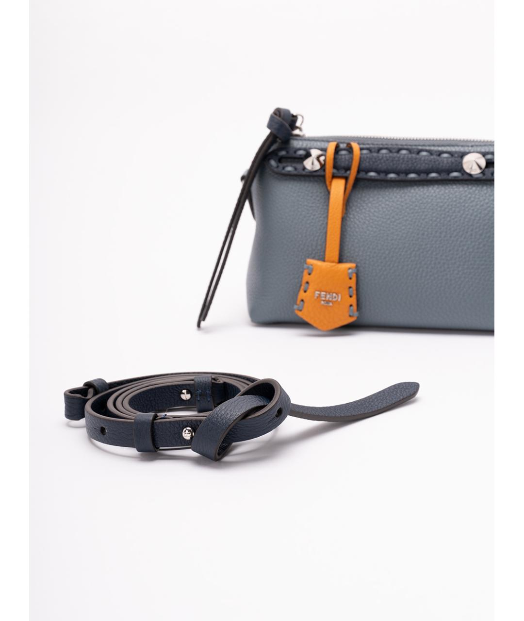 FENDI Голубая кожаная сумка через плечо, фото 2