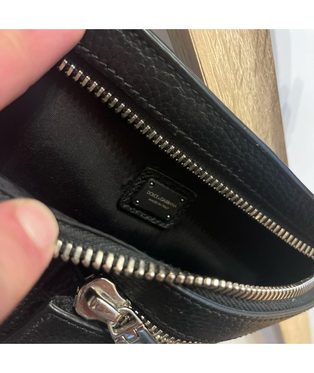 DOLCE&GABBANA Черная кожаная сумка на плечо, фото 4