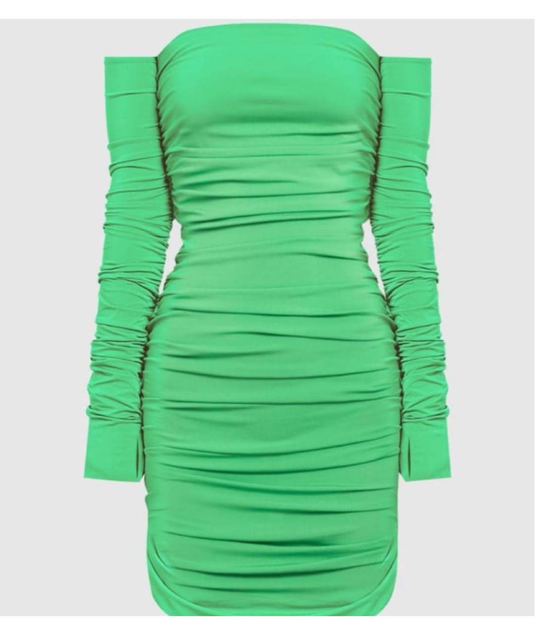 THE ANDAMANE Зеленые хлопковое коктейльное платье, фото 6