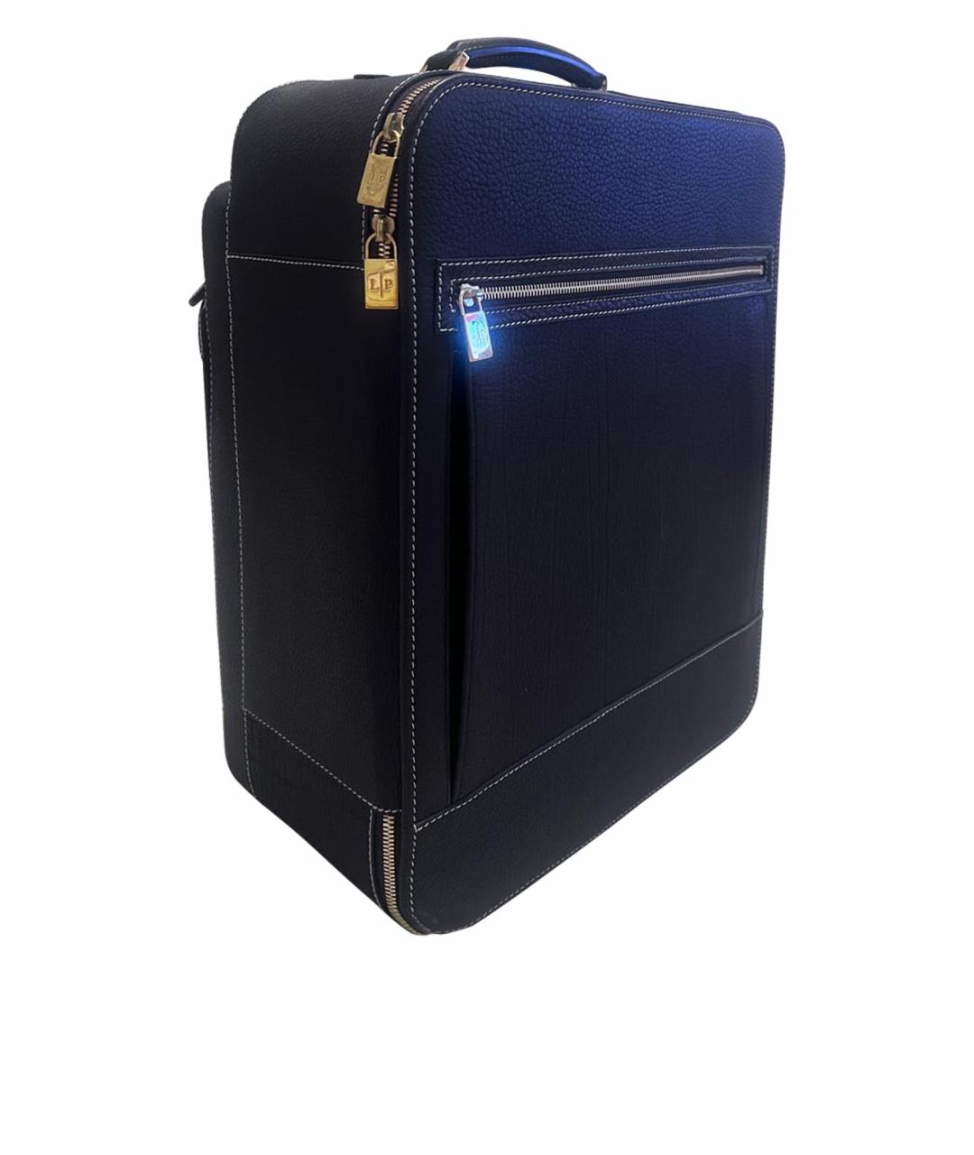 LORO PIANA Коричневый кожаный чемодан, фото 1