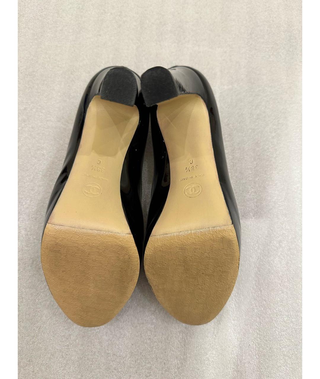CHANEL Черные туфли из лакированной кожи, фото 5