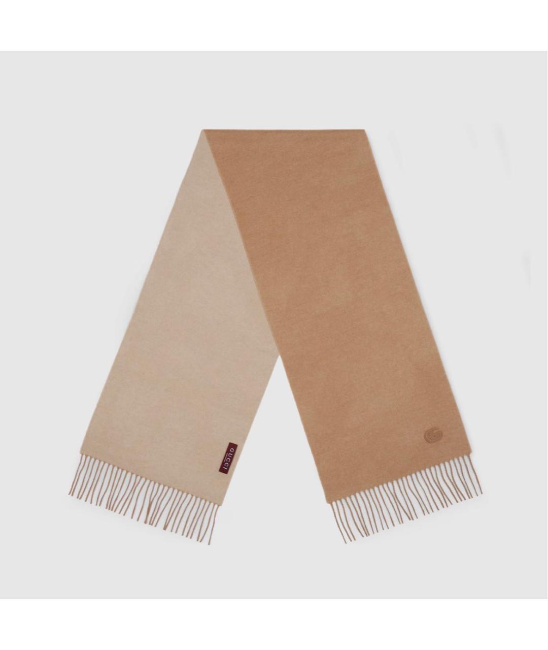 GUCCI Бежевый кашемировый шарф, фото 2