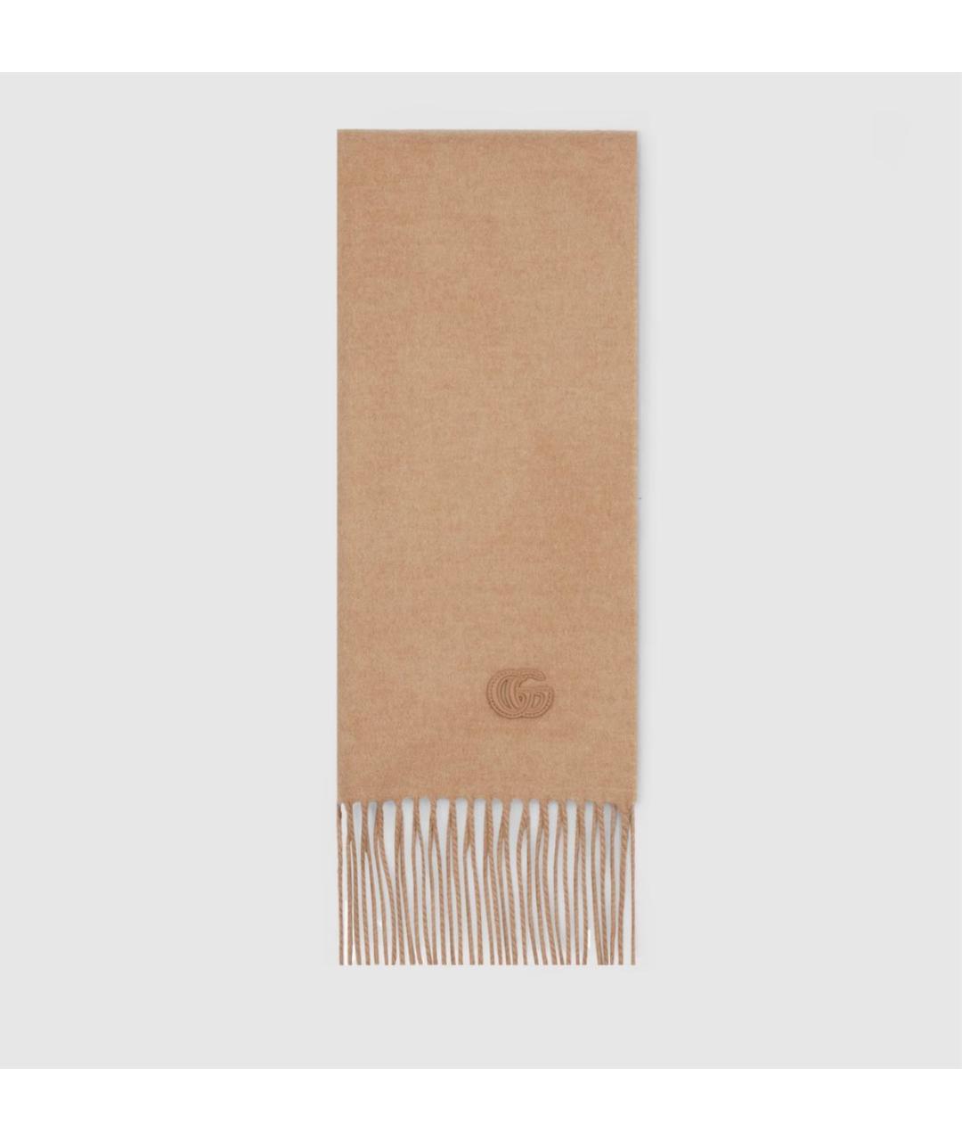 GUCCI Бежевый кашемировый шарф, фото 3