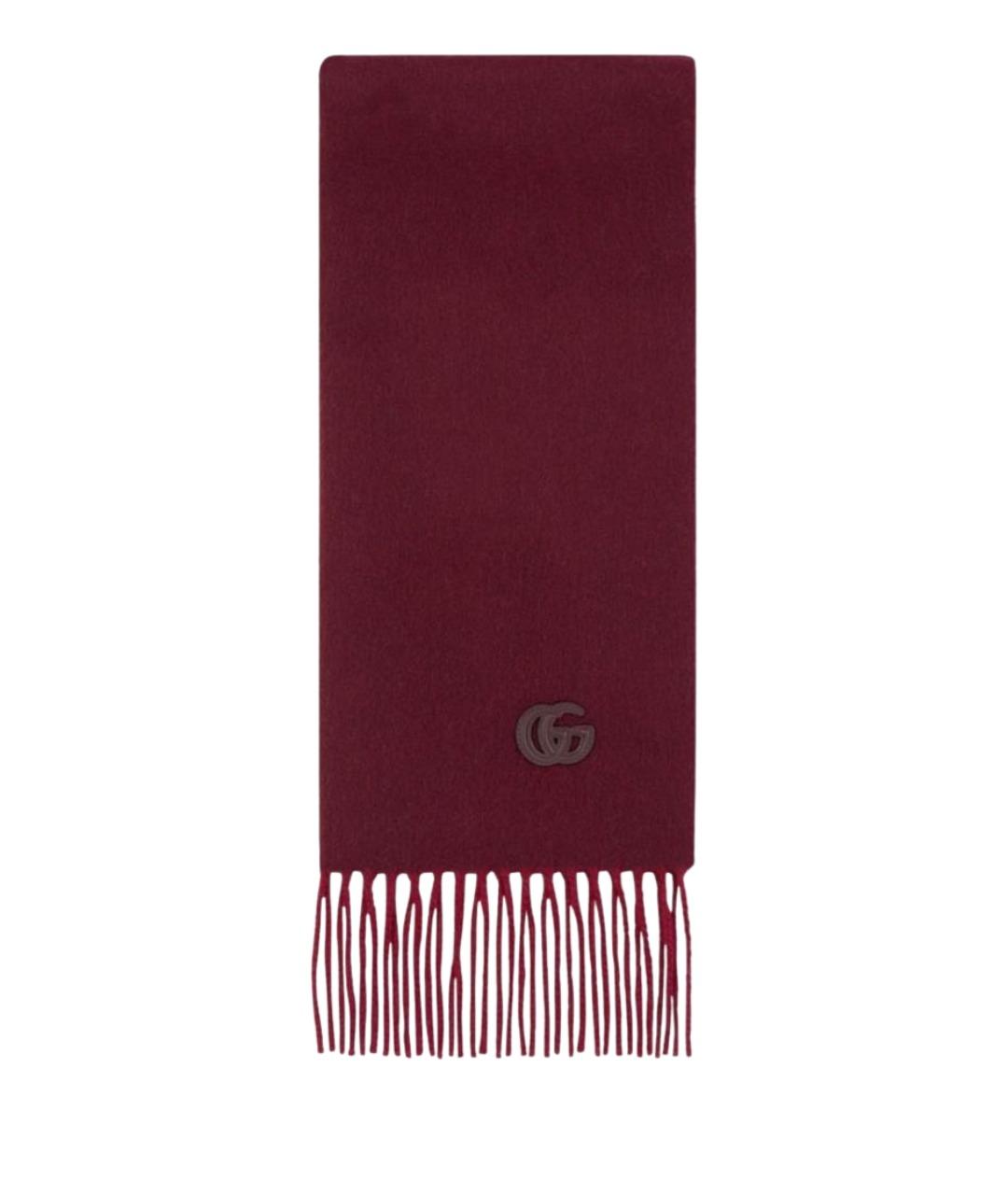 GUCCI Бордовый кашемировый шарф, фото 1