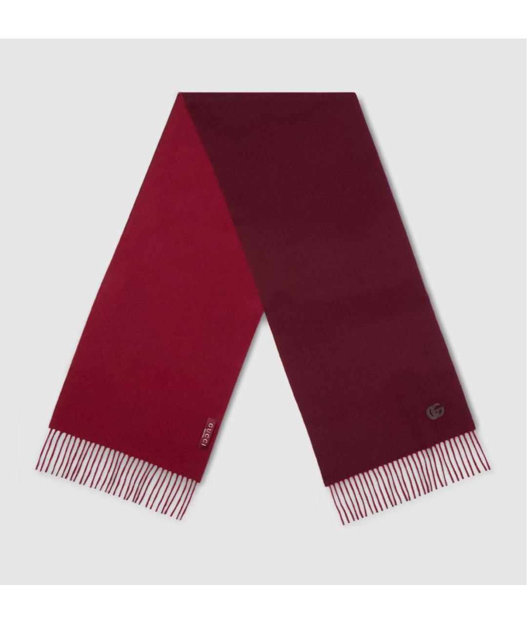 GUCCI Бордовый кашемировый шарф, фото 2